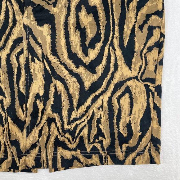 Chaps Skirt Womens Size 12 Animal Print Knee Length Unlined Slit Pockets Boho - Picture 2 of 9